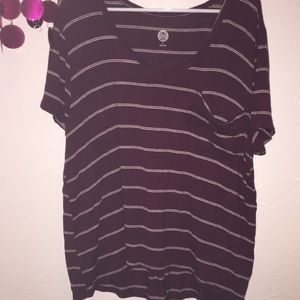 SO | Short Sleeve w/ pocket | Striped Maroon/White